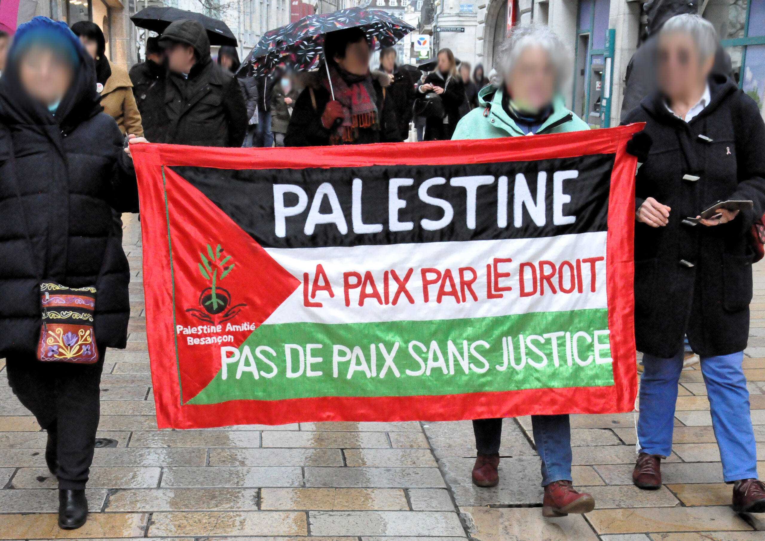 Manif Palestine Besançon 06 01 2024 Toufik De Planoise Floutée