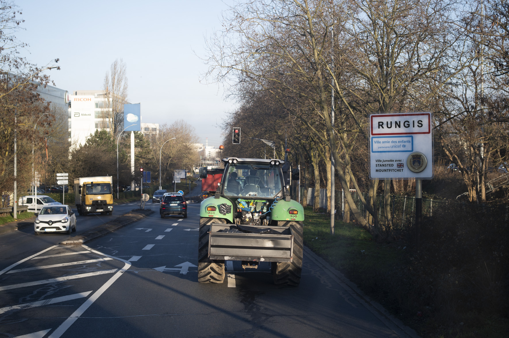 France Farmers From Haut Saone Block The Porte Du Paray In Rungis