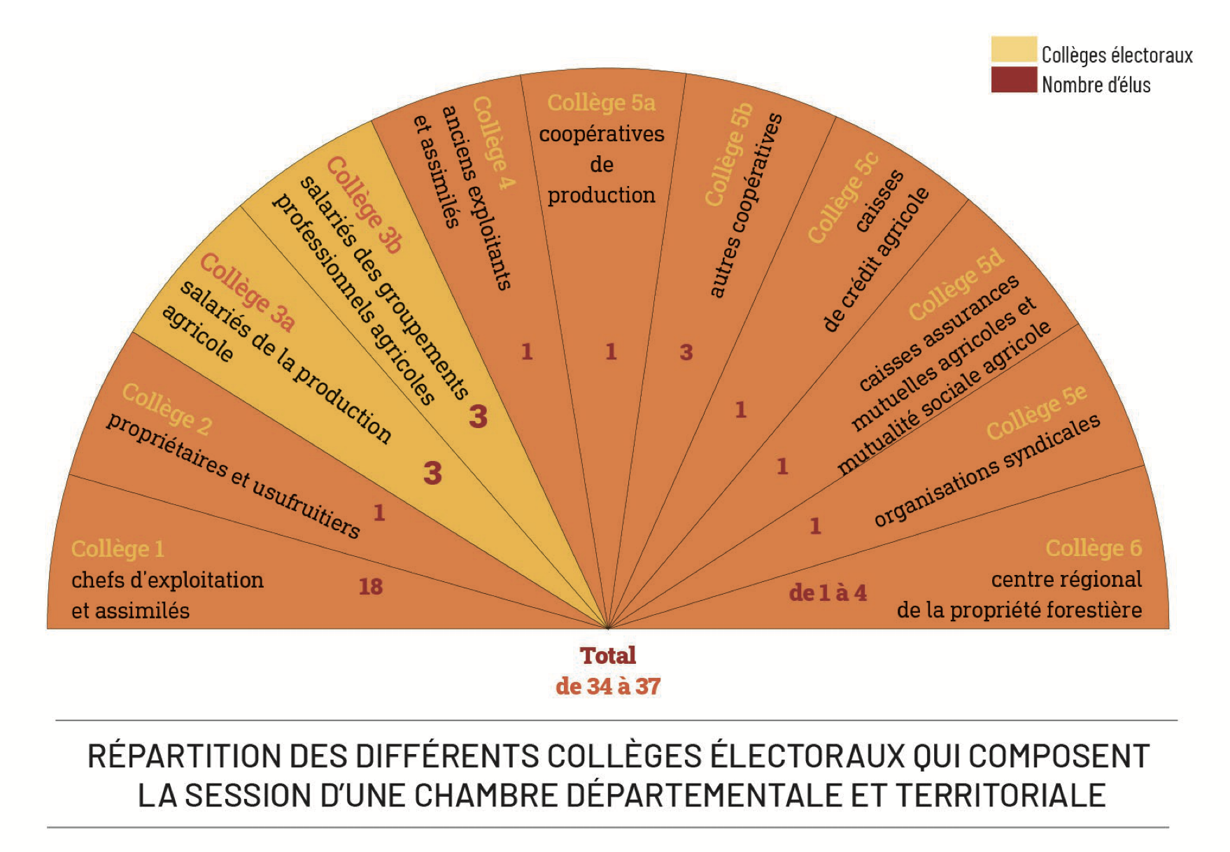 RÉpartition Des DiffÉrents CollÈges Électoraux Qui Composent La Session D'une Chambre DÉpartementale Et Territoriale